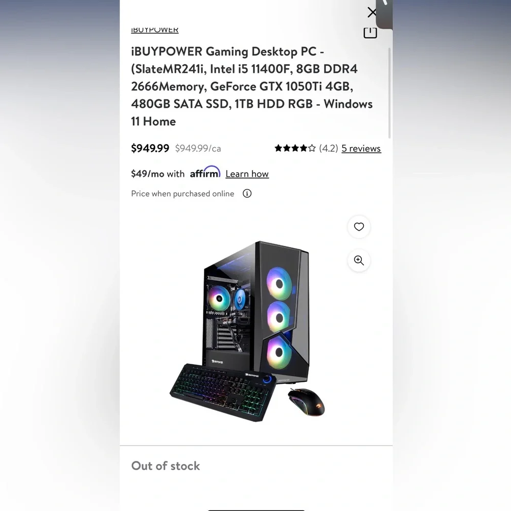 Gaming pc w monitor